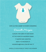 Blue Teddy Onesie Invitation